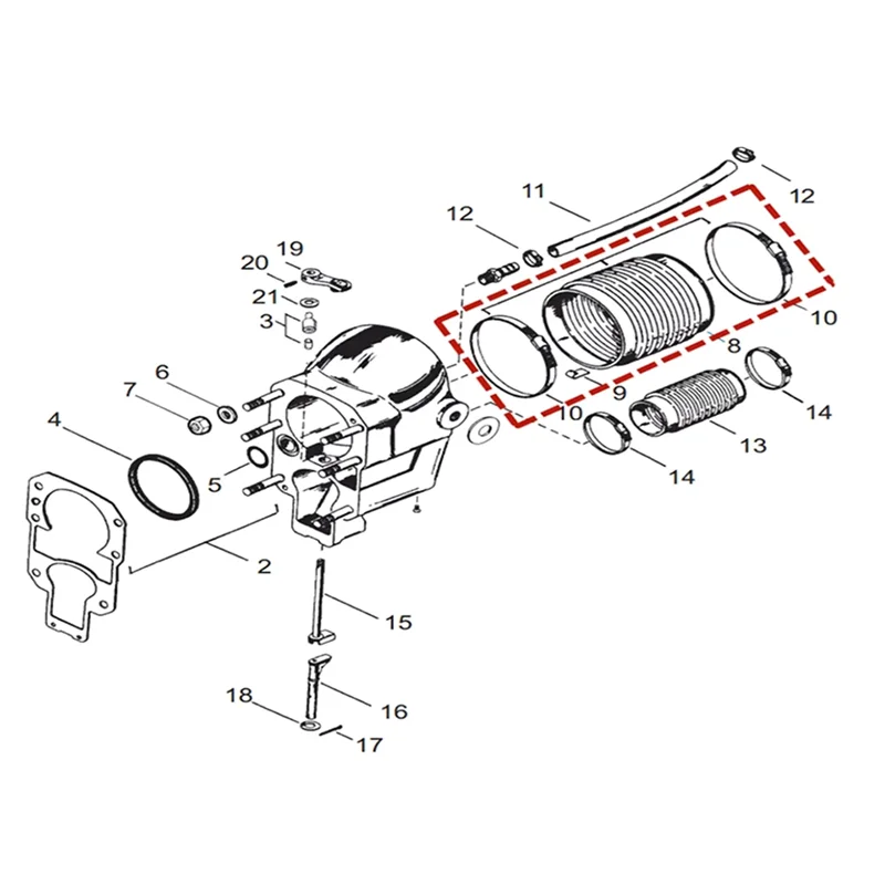 

60932A4 U-Joint Bellows For Mercruiser MC-I R MR Alpha One TR & TSR Stern Drives 60932A1 Sierra 18-2751 500516K RL2751