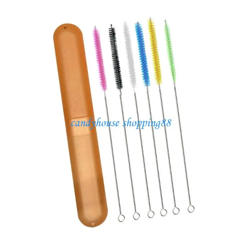 

D7YE 6/8/12Pieces Reusable Straw Cleaners With Nylon Bristles Straw Brush For Household And Lab Use Remove Dirt Brush
