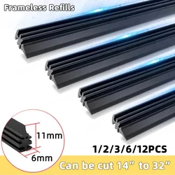 1/2/3/6/12PCS Car Wiper Filling Rubber Strip Can Be Cut And Cut, Suitable For Wiper Replacement Parts 14-32 Inches Optional
