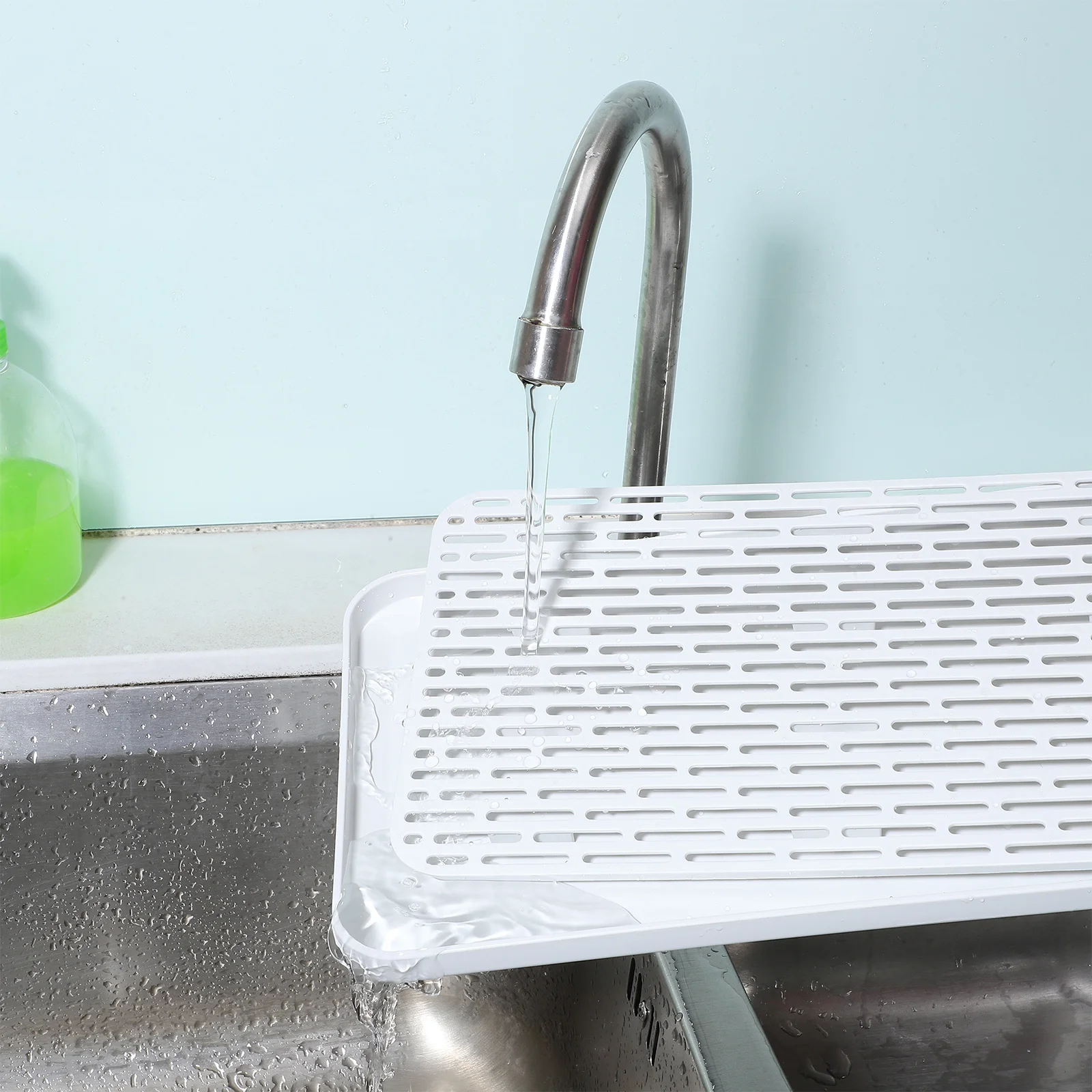 

2pcs Drainer Mat Double Layer Large Capacity Dish Drying Pad Drain Board Kitchen Counter Storage Tray For Easy Drying