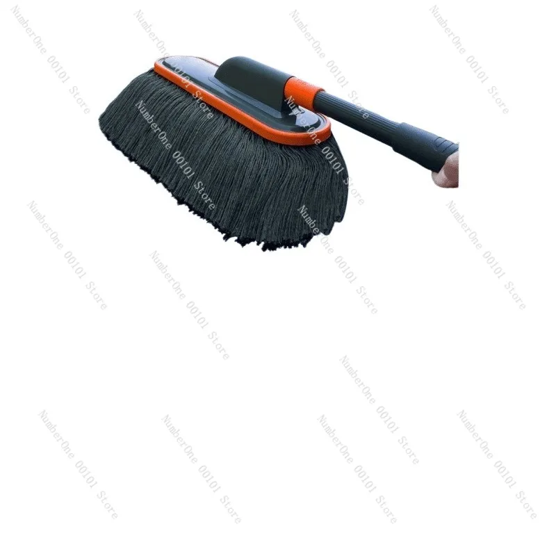 Soft Cotton Thread Car Duster Brush Auto Snow Removal Mop Vehicle Cleaning Tool Wax Polishing Dust Sweeper Plastic Handle