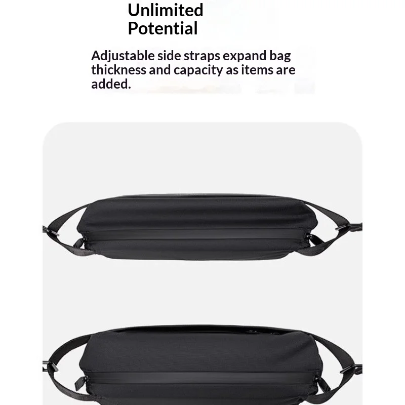 حقيبة كروس رجالية كاجوال من البوليستر مقاومة للماء وخفيفة الوزن للتنقل لركوب الدراجات حقيبة كتف واحدة وظيفية للرجال