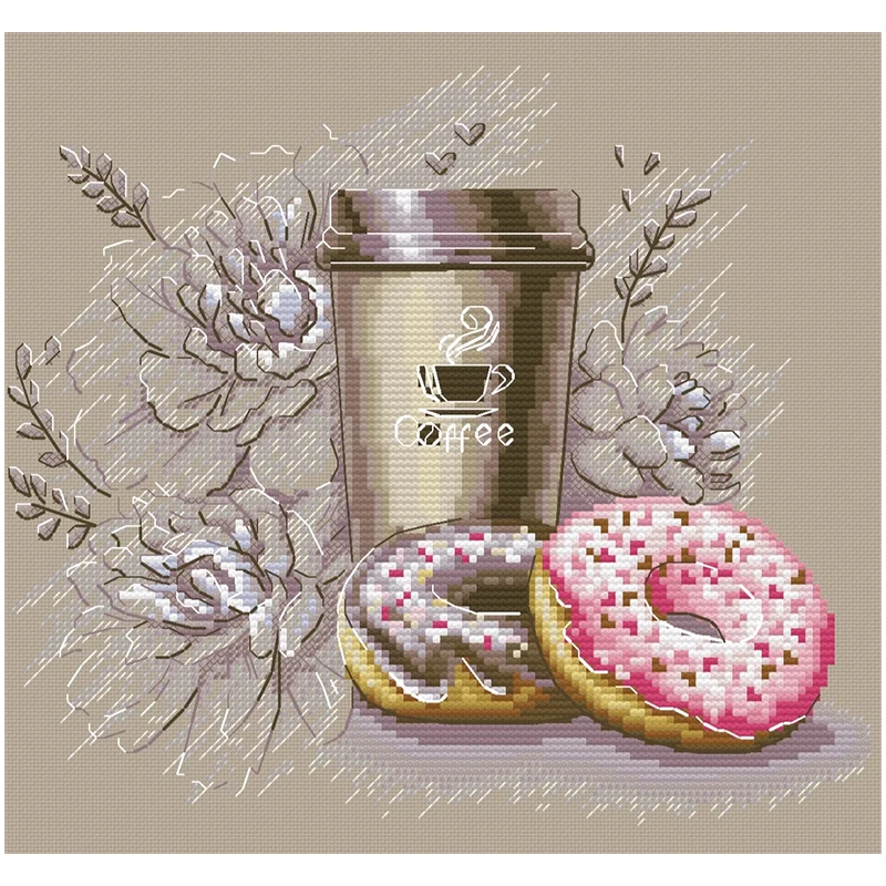 Coffee and Desserts Patterns Counted Cross Stitch 11CT 14CT DIY Cross Stitch Kit Embroidery