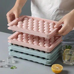 뚜껑이 있는 3D 원형 아이스 큐브 트레이, 플라스틱 다이아몬드 구형 스타일 아이스 몰드, DIY 금형 아이스볼 메이커 주방 도구, 1PC