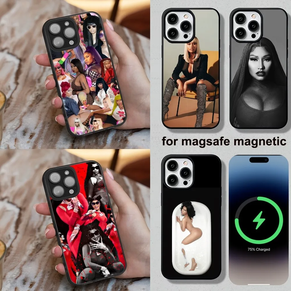 

Singer N-Nicki Minaj Phone Case For iPhone 16,15,14,13,12,11,Plus,Pro,Max,Mini Soft Magesafe Magnetic Wireless Charge