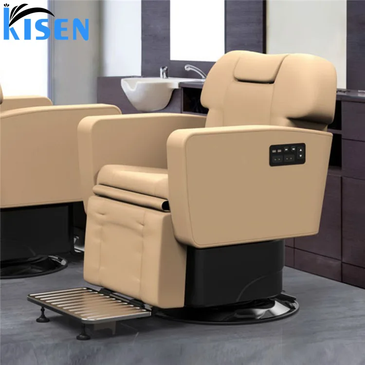 Kisen  Premium New Design Electric Black Retro Barber Shop Chair Mat Salon Furniture