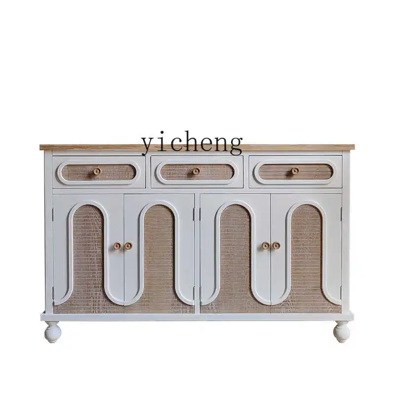 zz modern simple solid wood dining side cabinet integrated shelf against the wall living room small apartment retro high-end