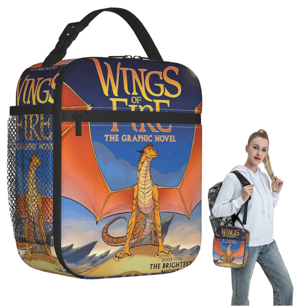 Wings Of Fire Insulated Lunch Bag for Women Kids Portable Food Boxes Thermal Lunch Box Tote