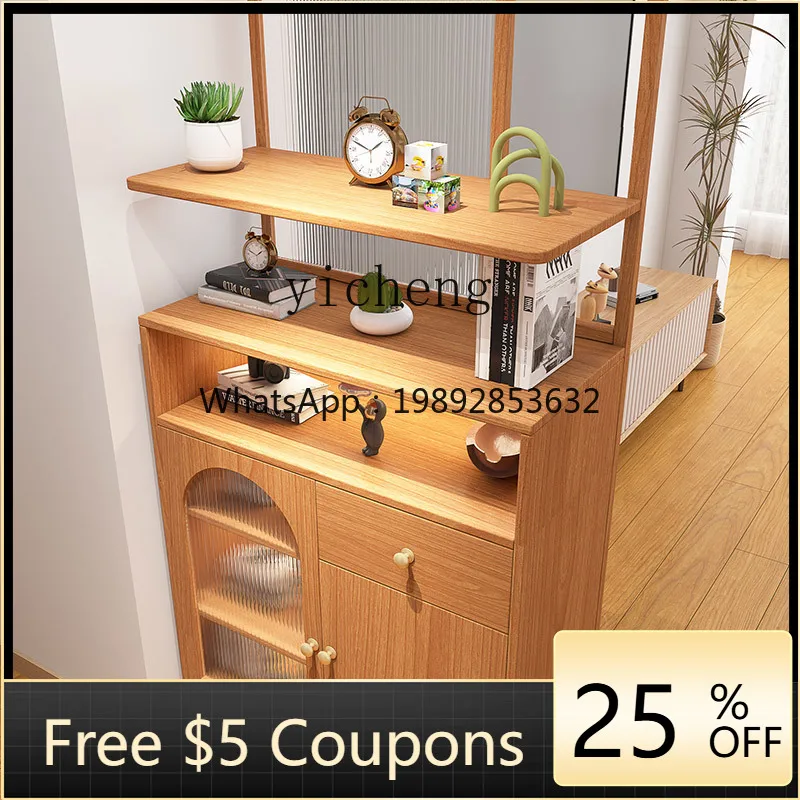 

zz log wind entrance partition cabinet living room storage shoe cabinet integrated front door Changhong glass screen cabinet