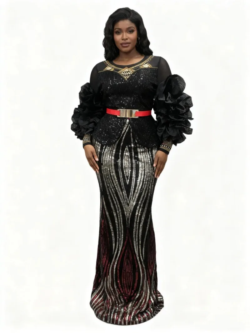 

Африканская одежда для женщин, комплекты из 2 предметов, топы и юбки, костюмы Dashiki Ankara, рождественские наряды, платье больших размеров, свадебные платья