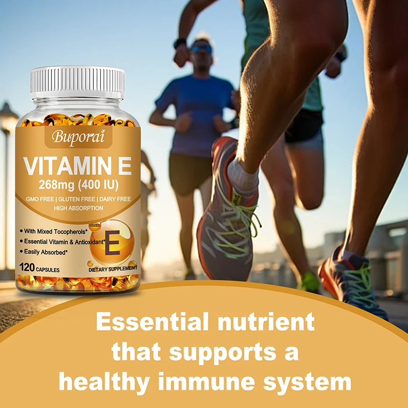 Vitamin E - Promotes Skin, Hair, Nails, Immune and Eye Health, Antioxidant