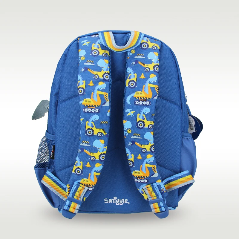 Mochila Infantil, Mochila Escolar Azul para Carro de Construção, Smiggle Australiano, Original, Menino, 4-7 anos, 14"