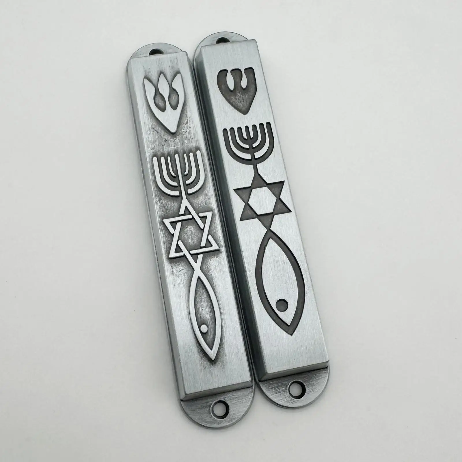 2-6pack 2 Pieces Mezuzahs for Door Messianic Religious Modern Outside Mezuzah