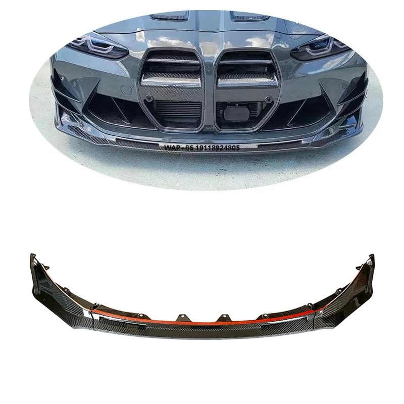 

V Type G80 M3 Car Front Lip for G82 M4 G83 Dry Carbon Fiber Front Bumper Splitter 2021+