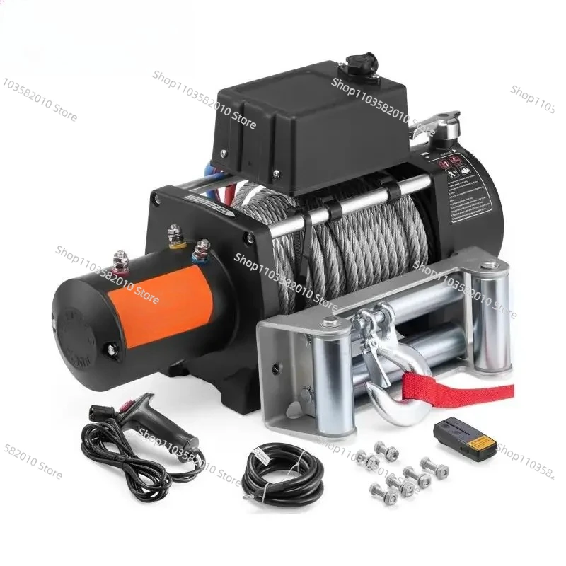 18000lbs Electric Winch Car Truck Steel Cable Winch with 85ft Wire Rope Wireless Remote Control for Towing Off-Road SUV