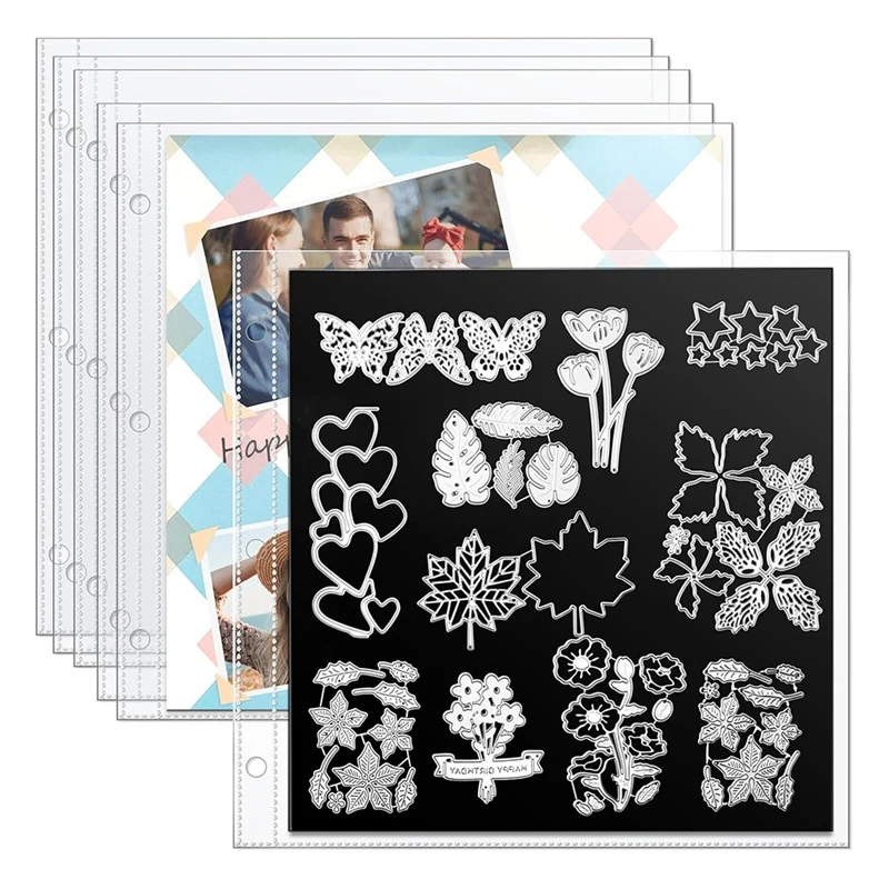 

IALJ-Scrapbook Page Protectors For Scrapbooking And Card Making, Die Cut Storage, Fits In Scrapbook Binders