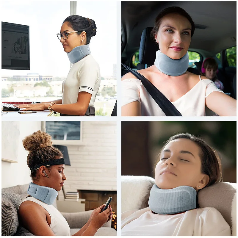 

Neck Brace Sponge Support Cervical Collar Adjustable Velcro Forward Head Correction Office Relief All Day Comfort Washable Cover
