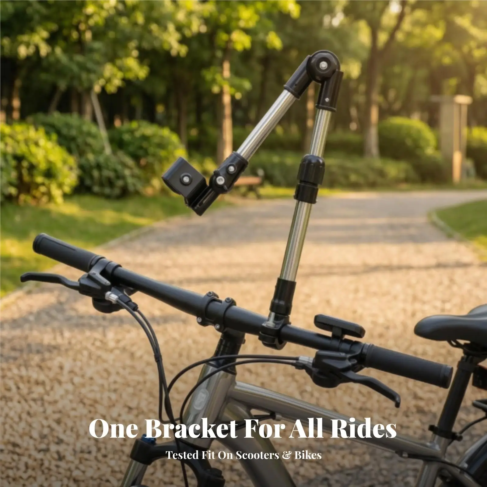 Universal Bicycle Umbrella Bracket 2 Axis Angle Adjustment Stainless Steel Tube Folding Joint Clamp for Buggy Bike