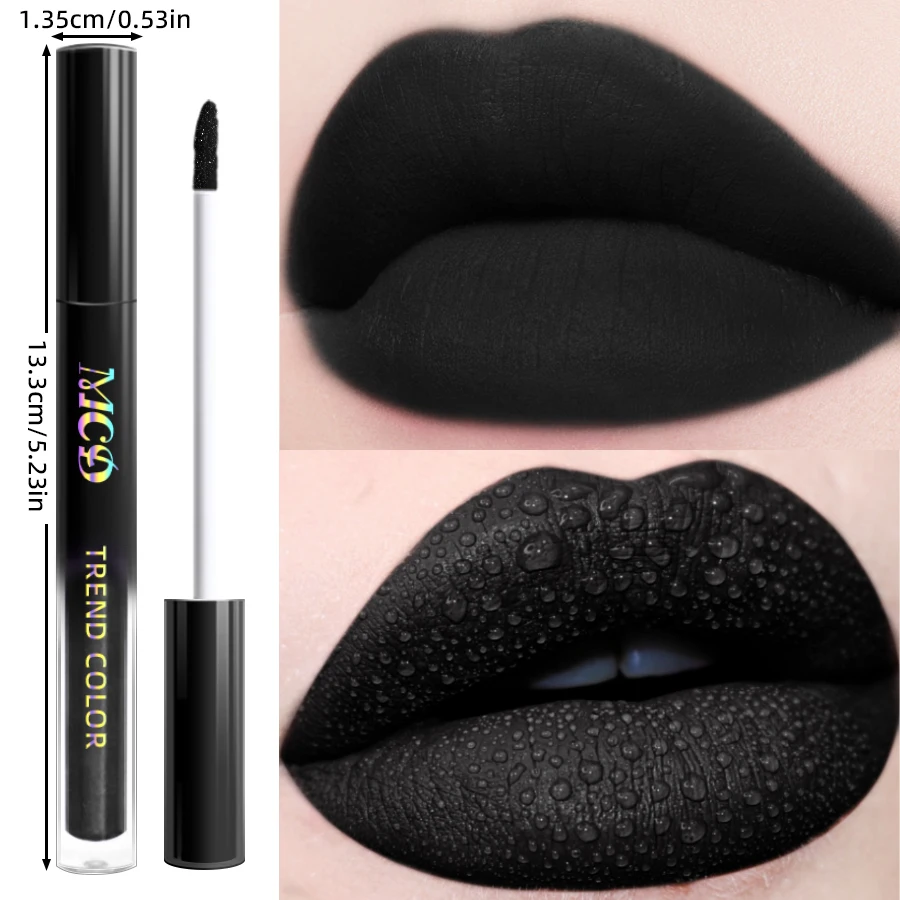 Rouge à lèvres liquide mat velours, 2 pièces, noir, rouge, imperméable, teinte à haute teneur en pigments, maquillage coréen, cadeaux, glaçage, tache pour les lèvres