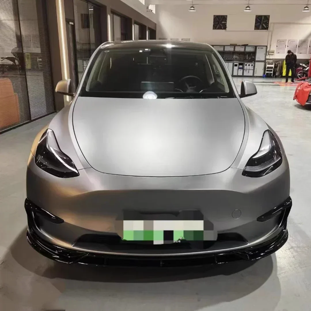 Carbon Fiber brilliant black Body Kit front rear lip for Tesla model Y convert side skirt tail wing window blind Car Accessories