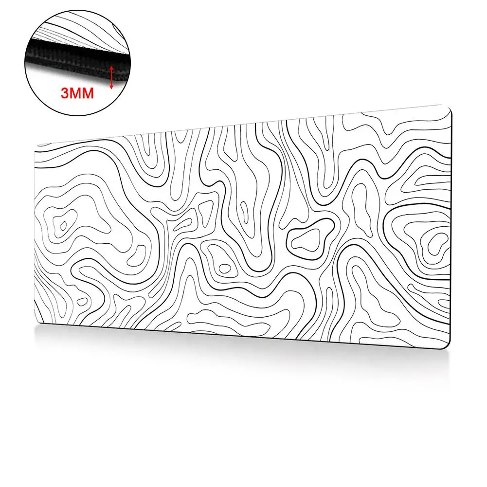 Tapis de souris topographique 2/3mm, ondulation abstraite, surjeté, pour jeu, bureau, accessoires, Table de bureau, clavier, ordinateur J3K0