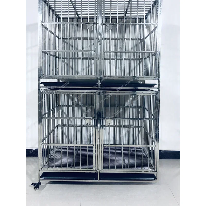 Stainless Steel Double-Layer Three-Layer Dog Cage Small Dog Medium-Sized Combination Mother and Child Pet Shop