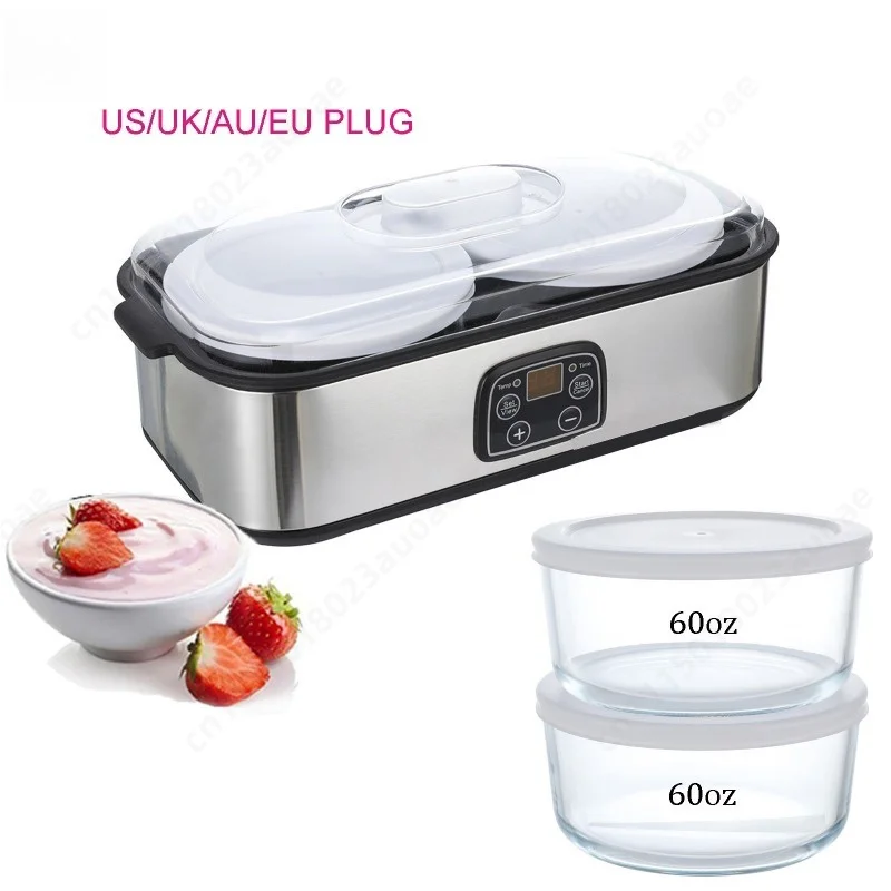2L Large Capacity Automatic Yogurt Maker Household Fermentation Machine For Milkshake Jam Ice Cream And Pudding Making