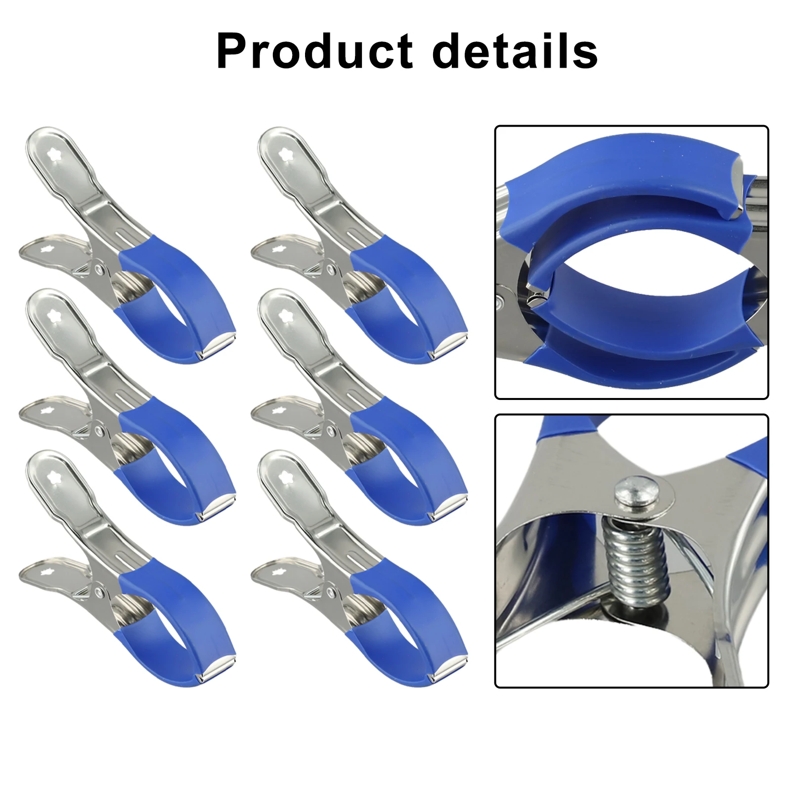 6/30PCS Stainless Steel Pool Cover Clips Heavy Duty Windproof Spring Clips For Drying Clothes Sealing Snack Multifunction Clip