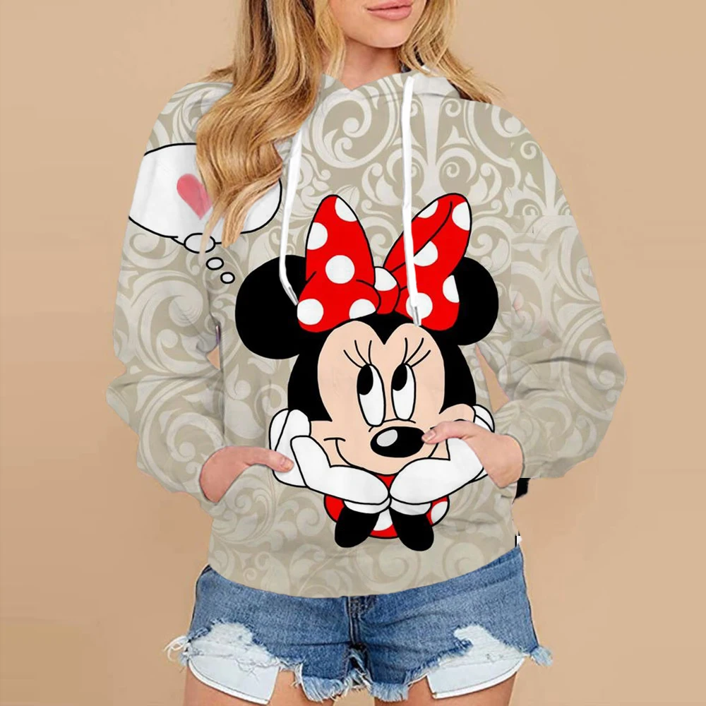 2024 Autumn Street Harajuku Fashion Women\'s Top Christmas New Mickey and Minnie Pattern Children\'s Casual Hoodie y2k