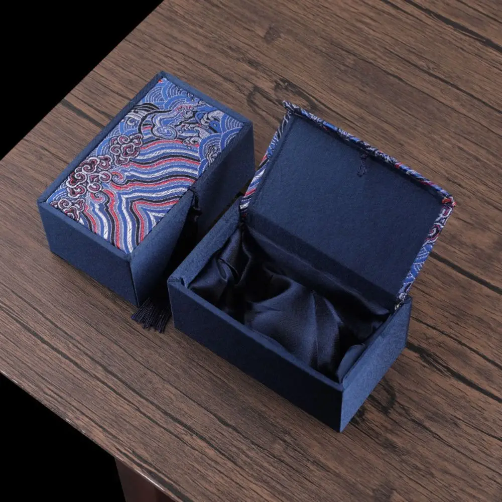 High-End Silk Jewelry Box with Tassels Retro Bracelet Box Large Capacity Chinese Style Jewelry Storage Display Box