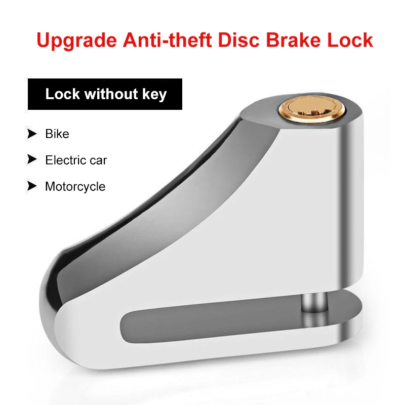 Motorcycle Waterproof  Disc Brake Lock  Anti-Theft Wheel Padlock with Keys for Motorcycles Scooter Moped Motorbike