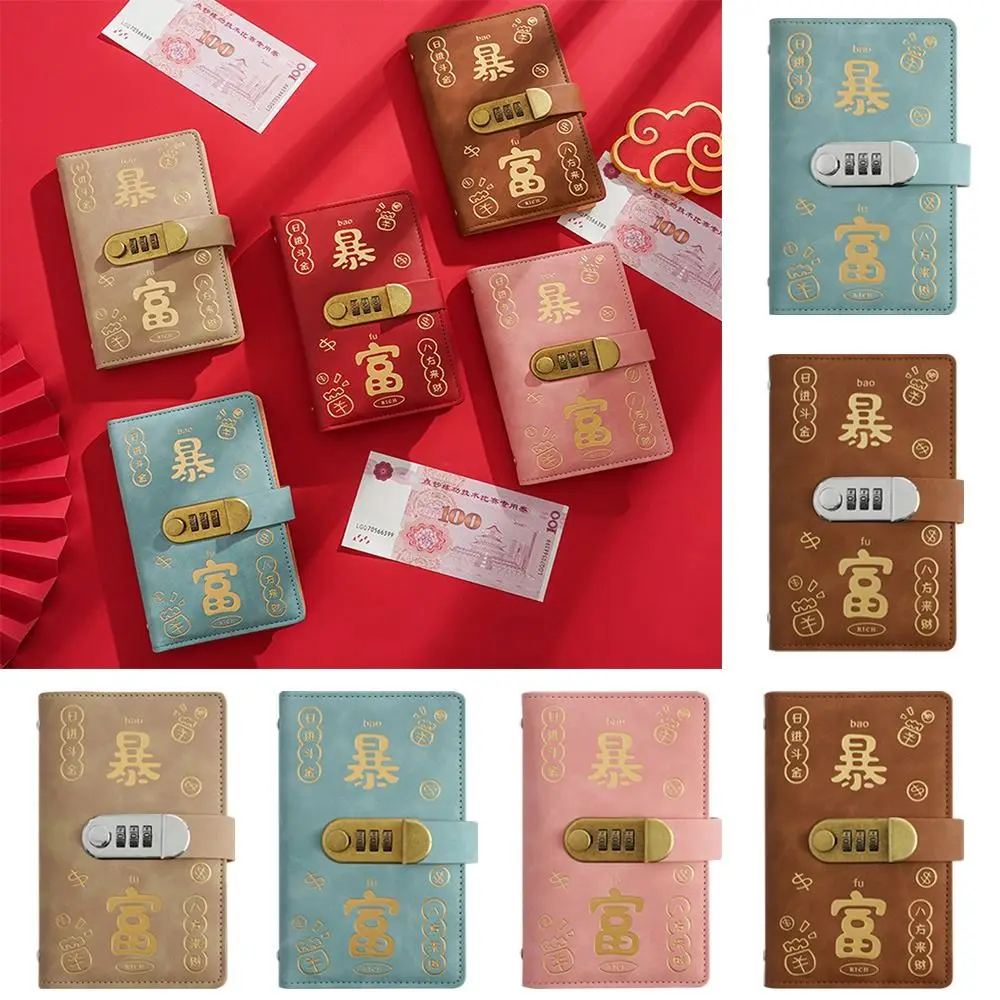 

With Password Lock 100 Envelopes Money Saving Challenge Save Money PU Savings Binder Portable Large Capacity