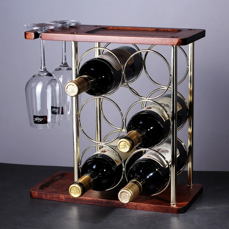 Wine Bottle Display Stand Bar Shelf Organizer Wine Bottles and Glass Holder Beverage Storage Rack Elegant Wine Organizer