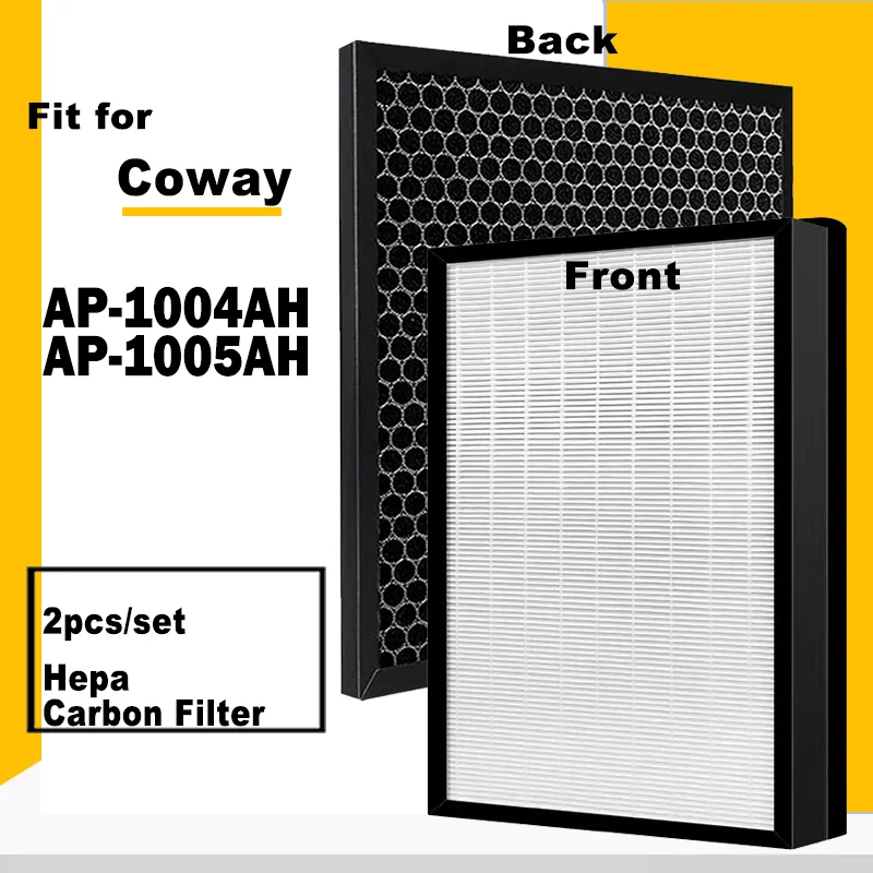 for Coway AP-1005AH / AP-1004AH Air Purifier Compatible Replacement Hepa Activated Carbon Filter Set