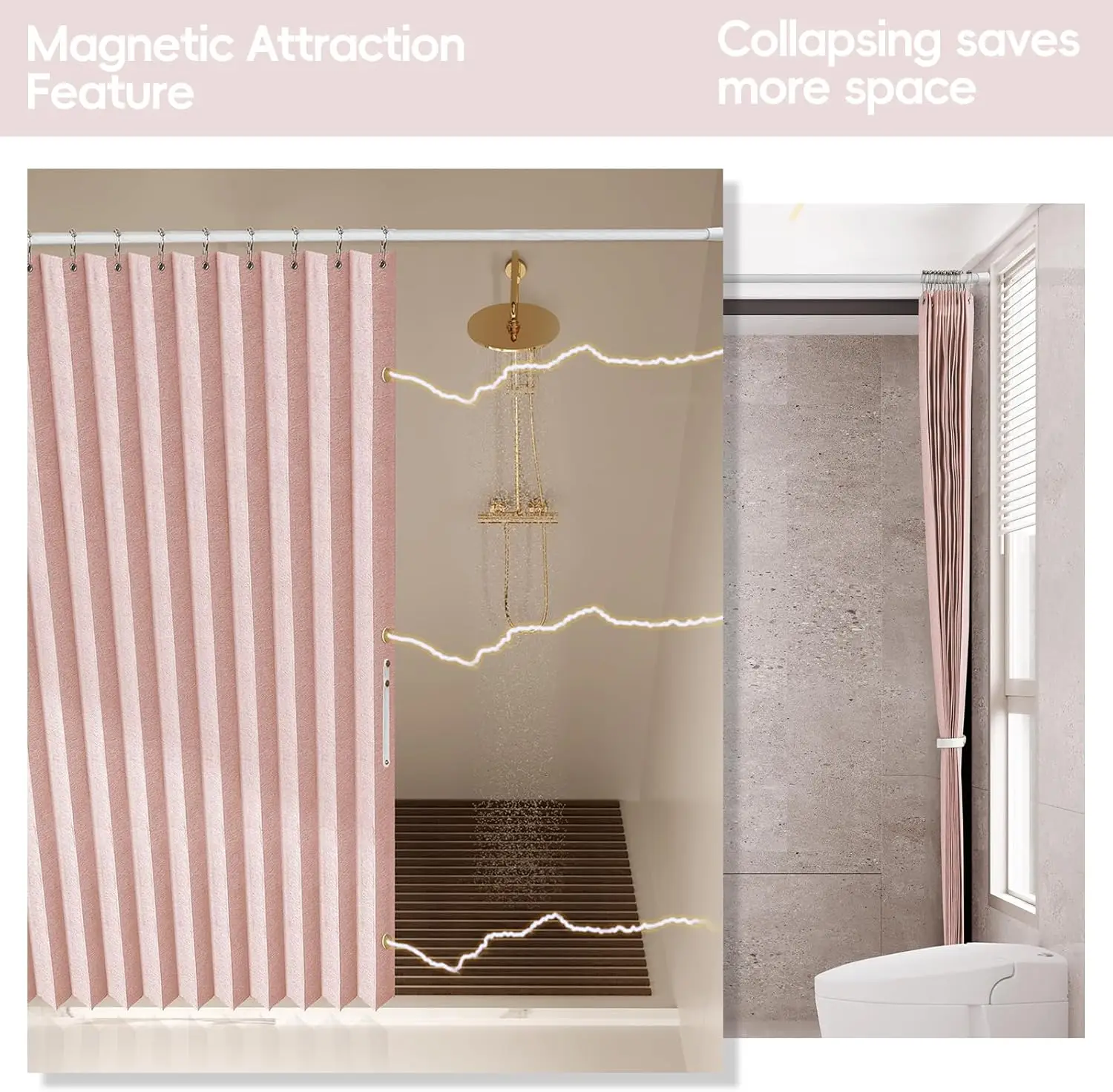 Magnetic Folding Shower Curtain 6