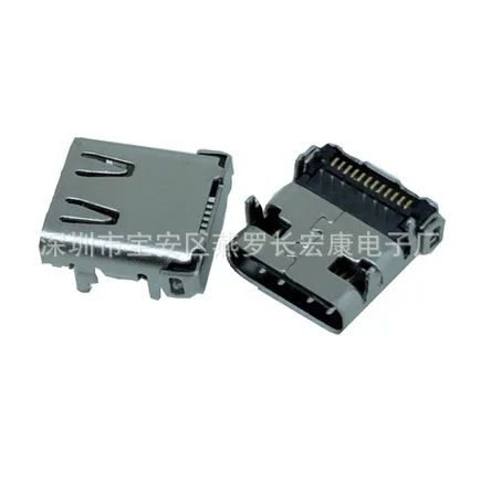 For TYPE-C 16Pin female seat, single row SMT sinking plate 1.6mm four-pin plug-in board, connector