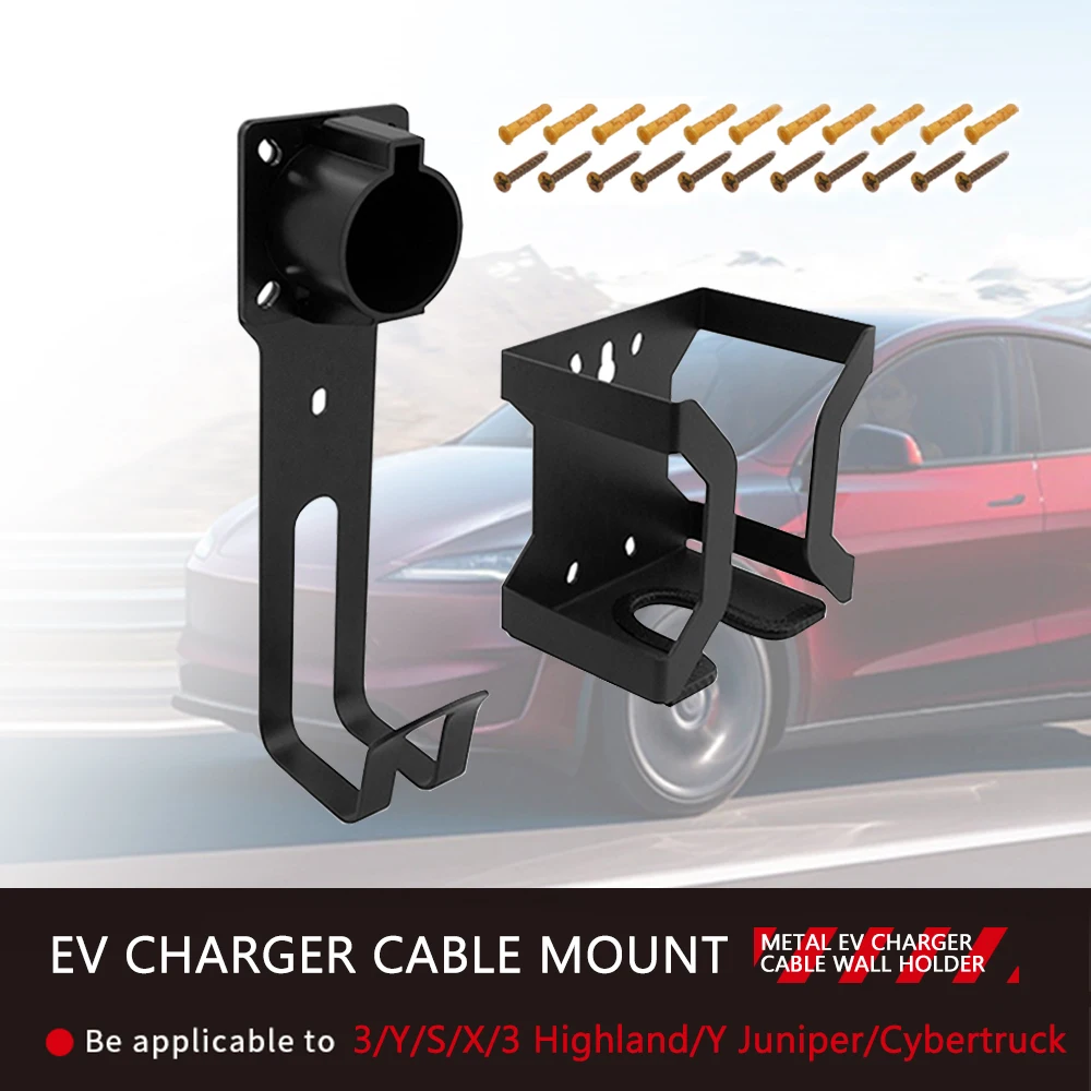 

Car Charging Cable Mount For Tesla Model 3 Y S X EV Charger Cable Hook Connector Bracket Charger Holder 2025 Auto Accessories