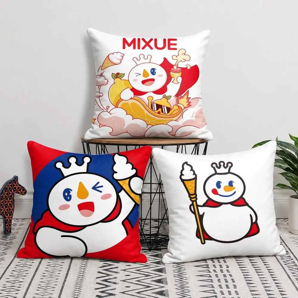 M-MIXUE Ice Cream & Tea Cushion Cover Double-Sided Plush Sofa Cushion Covers Organic Breathable Invisible Zipper