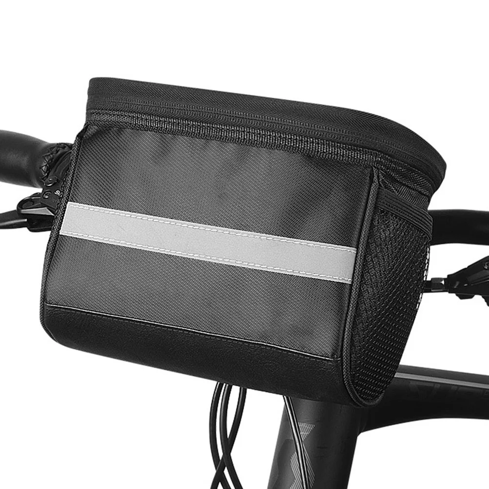 

Waterproof Handlebar Bag Durable Bike Phone Pouch Reflective Stripe For Cycling Outdoor Storage Keys Gloves Bottle