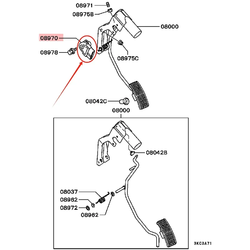 TPS Throttle Position Accel Sensor for Mitsubishi Pajero Montero 3 MK3 V64 V65 V68 V75 V78 6G74 2000-2006 Galant EA3A MR578790