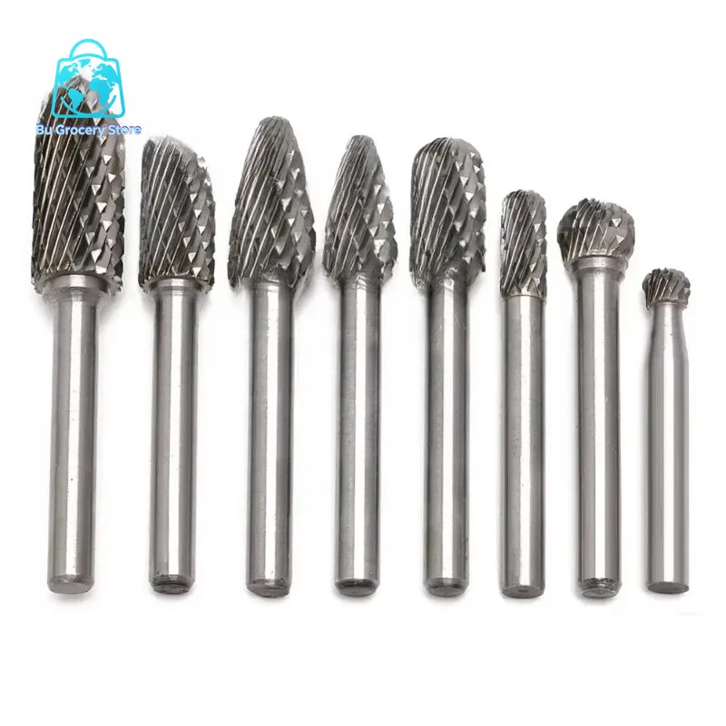 6mm-12mm Tungsten Carbide Burr Bit Set 8Pcs 1/4