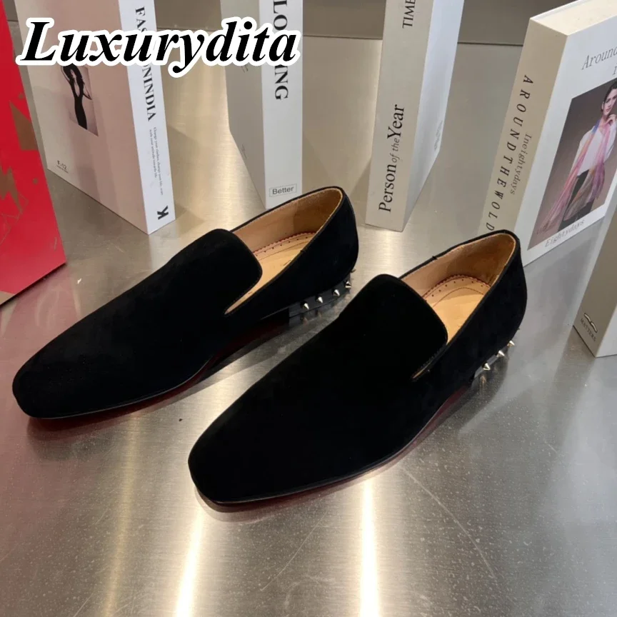

Top High Quality Mens Trendy Casual Shoes Luxury Mens Real Leather Shoes Size 38-48 Designr Red sole Business dress Shoes H0356