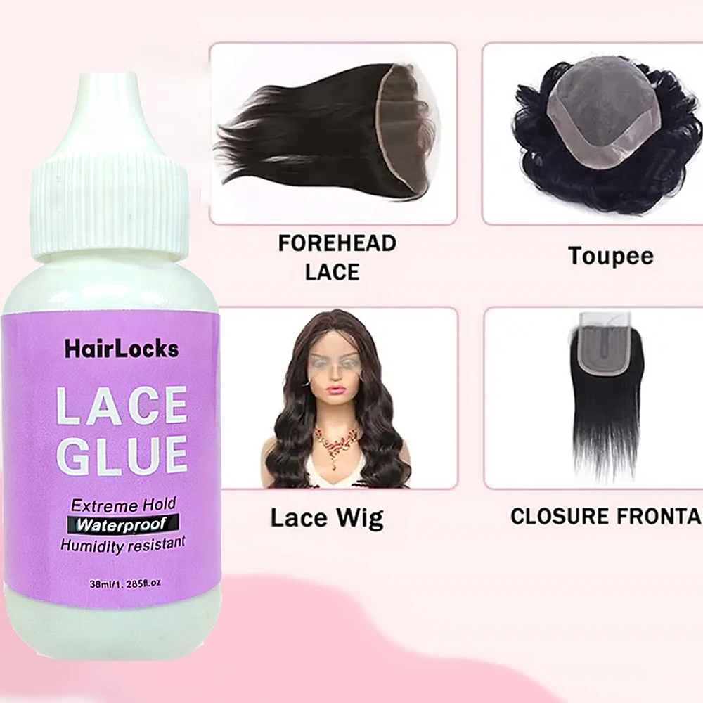 9PCS Wig Glue Set for Front Lace | White Glue and Remover |  Wax Stick With Edge brush | Lace glue Kit for Wig Installation set