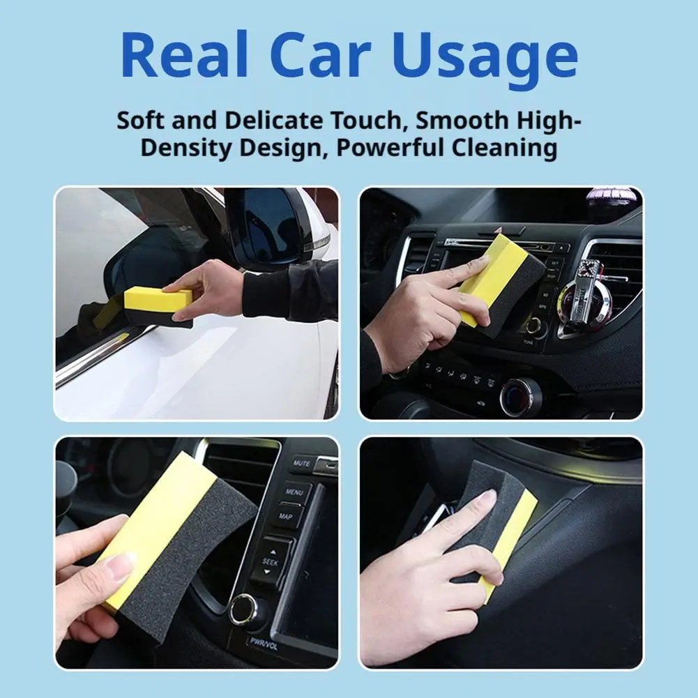 4PCS Car Wheel Tyre Cleaning Sponge Brush Set Auto Washing Polishing Waxing Pads Microfiber Water Suction Care Tools view 4