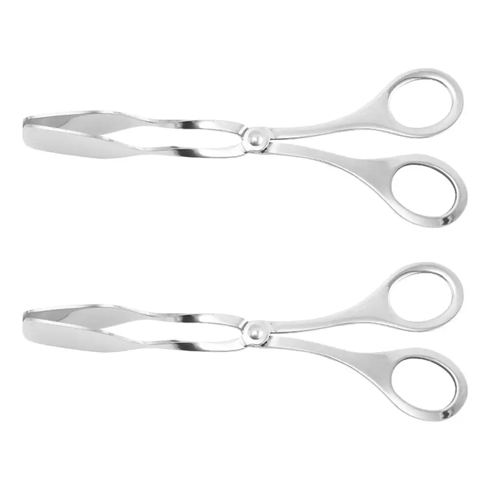 

2Pcs Stainless Steel Kitchen Tongs Multifunctional Food Serving Tongs for Buffet Bbq Party Salad Steak Bread Toast Dishwasher