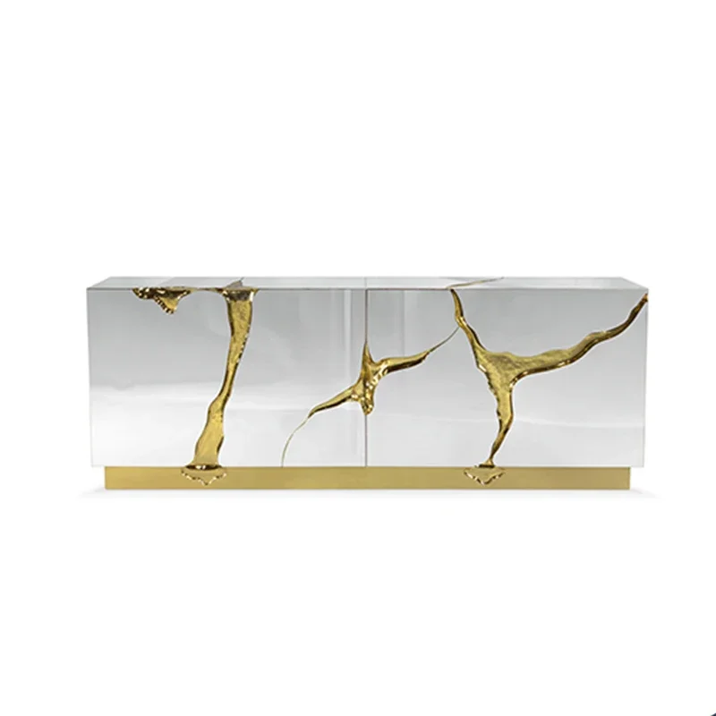 loca do lobo Luxury high gloss white wood sideboard