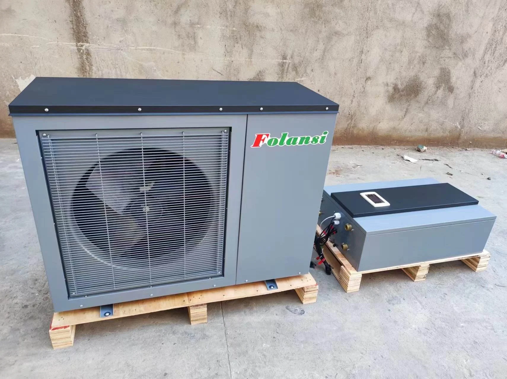 Bomba de calor dividida con inversor de CC de 11kw, calefacción y refrigeración de agua caliente, 240V, controlada por WIFI