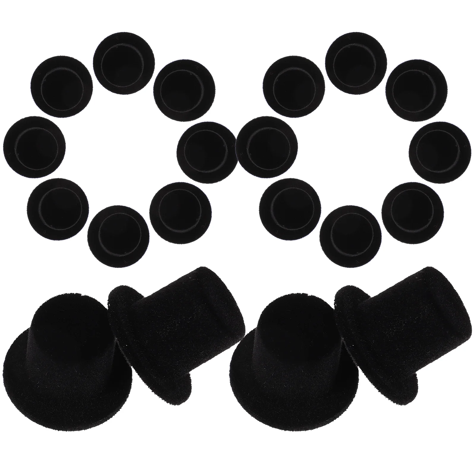 20 Pcs Mini Party Hats Clown DIY Craft Decorations Wool Cap Tiny Top Tops Black Miniature Decorative Men's