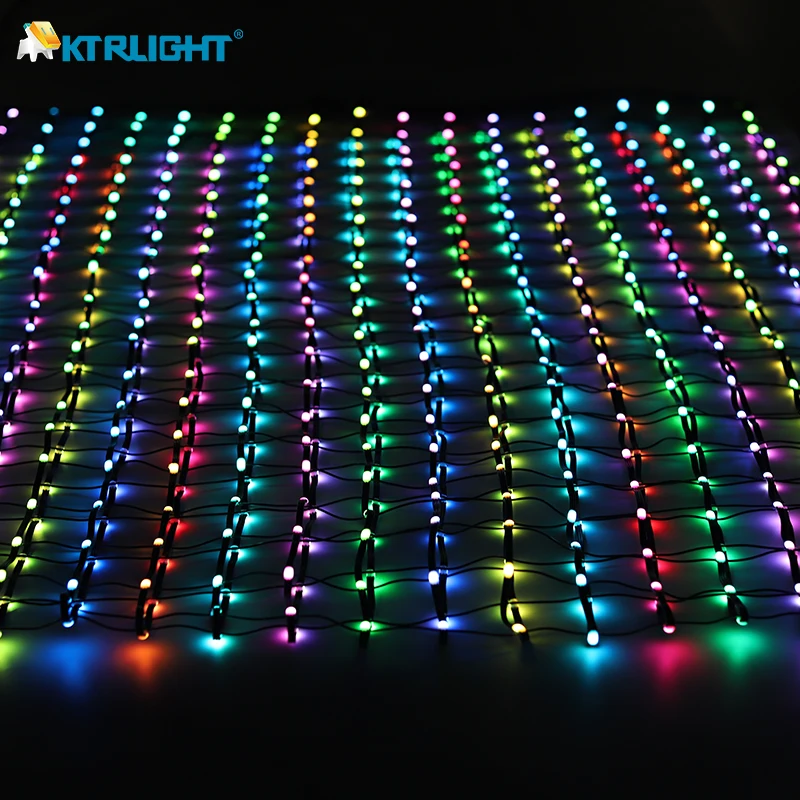 DC12V 5cm Spacing Addressable RGB Intelligent Bold LED Pebble/Seed Flexible Matrix Grid Screen 1M (20 Pixels) * 2M (40 Pixels)
