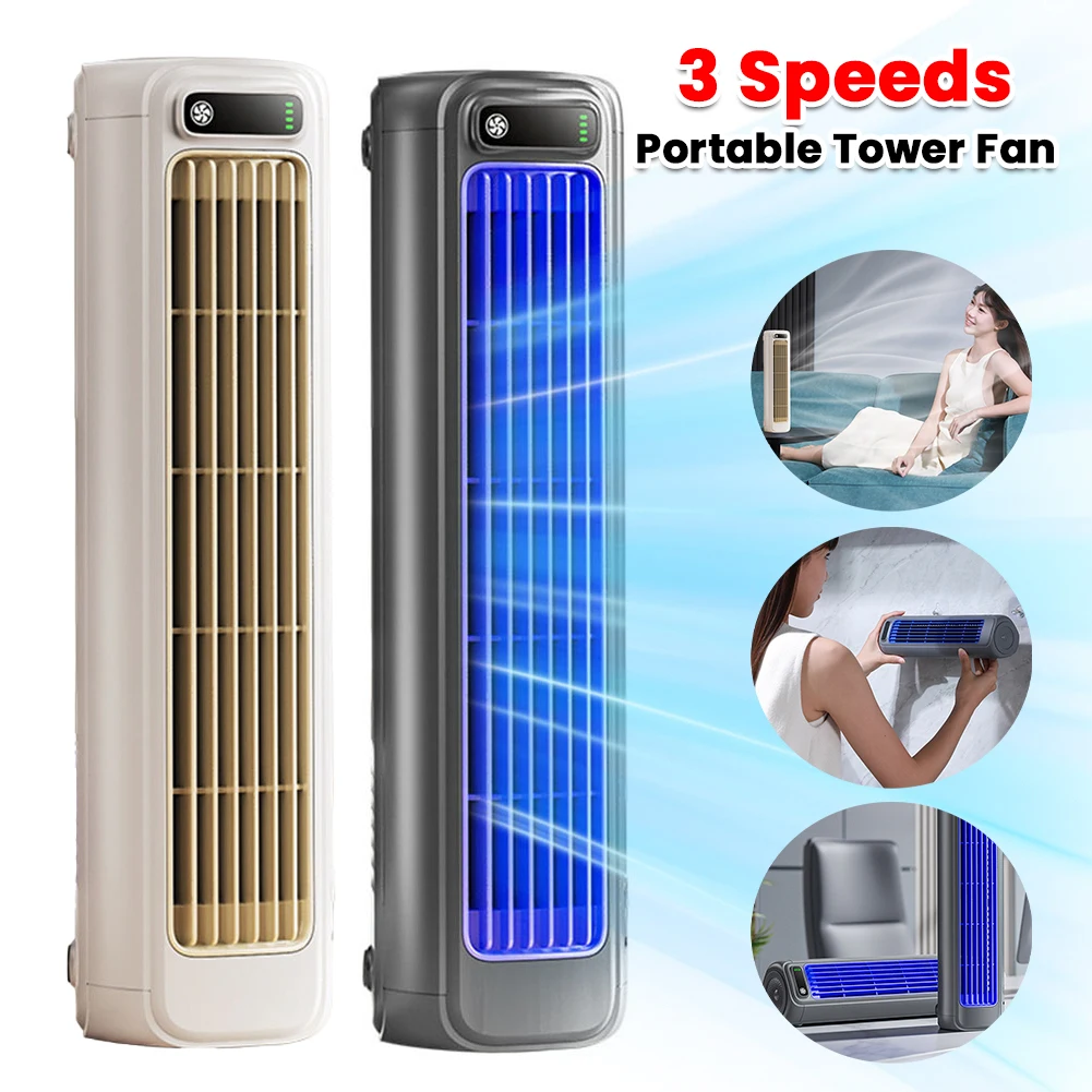 

Portable Tower Fan 3 Speeds Cooling Fan Quiet Personal Fan for Bedroom Living Room Office